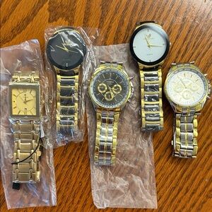 Gold and Silver Men's Watch Set